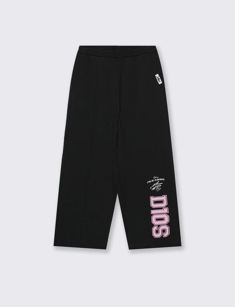 Pantalone sporty da bambina con nervina - Nero