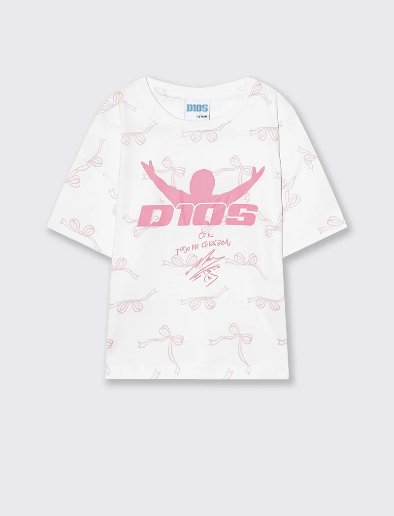 T-shirt bambina con stampa all-over D1OS - Bianco