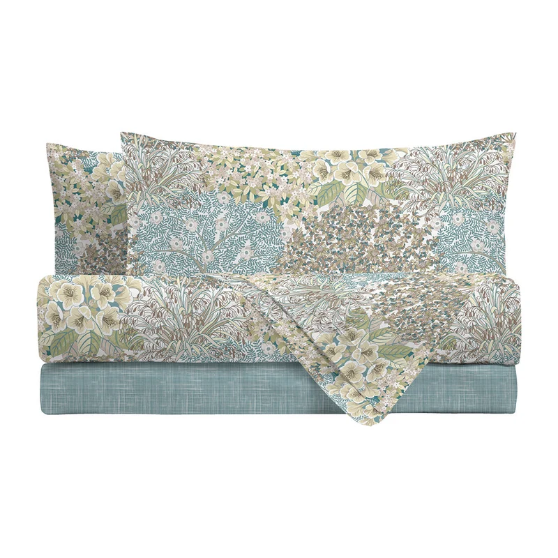 Di Maestro Completo Letto Stampato Matrimoniale Danielle Teal