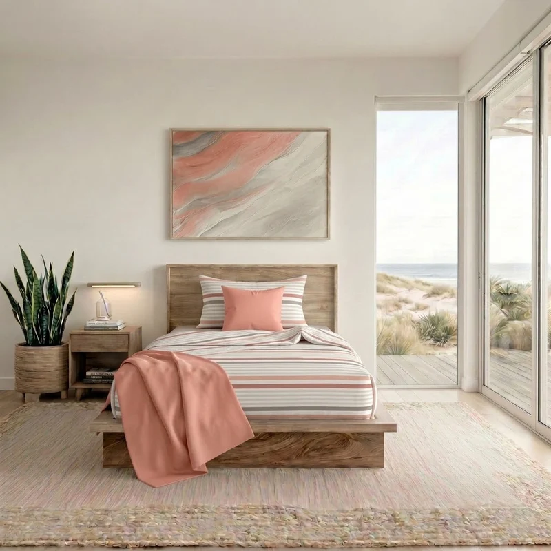 Completo Letto Singolo in Cotone con Stampa - Fantasia Romeo Coral