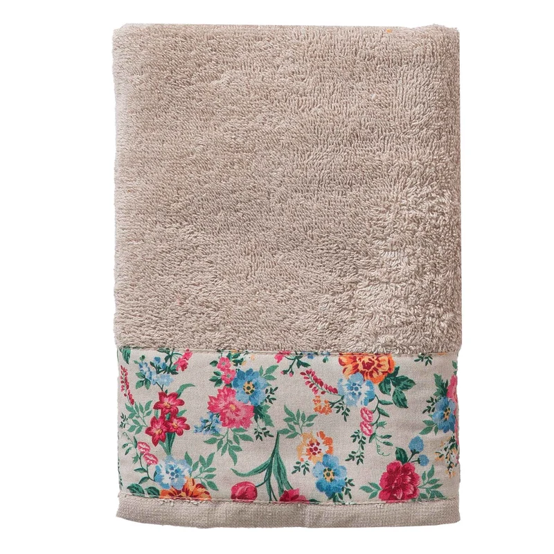 Asciugamano Telo Doccia Secret Garden 70x140 cm Tinta Unita Beige