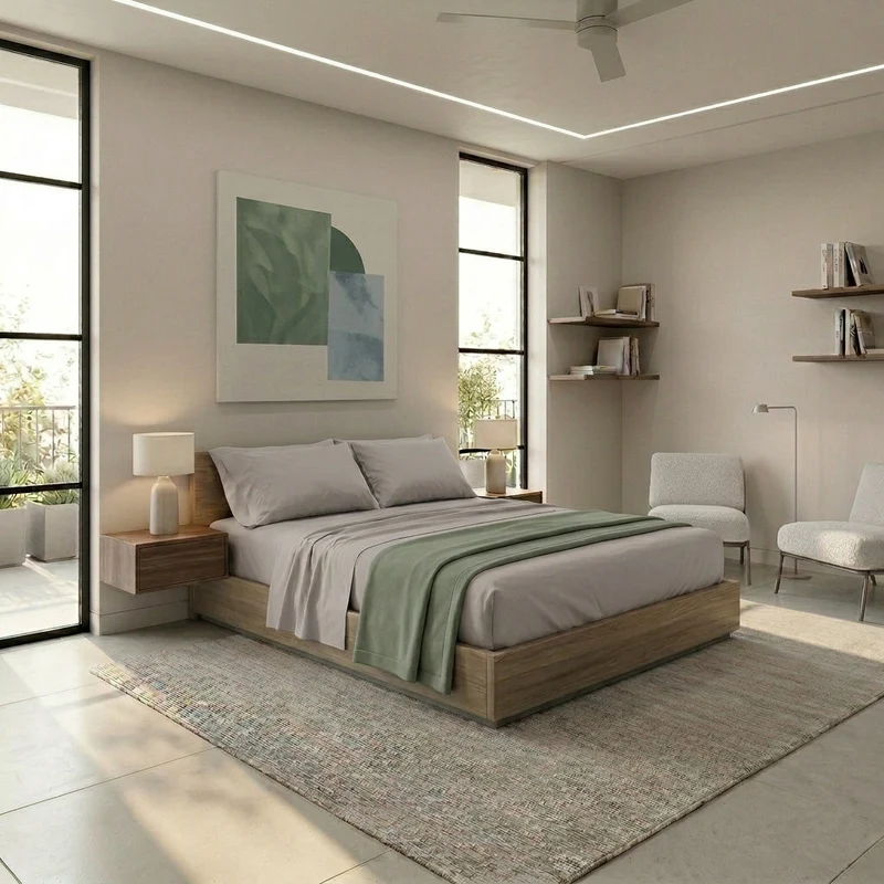Completo Letto Matrimoniale in Cotone Atelier Fragrance Tinta Unita Ash Grey