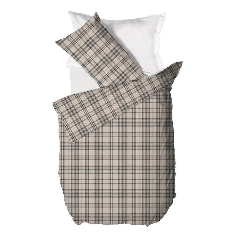 Parure Copripiumino Singolo in Cotone con Stampa - Fantasia Himalayan Home Kody Grey