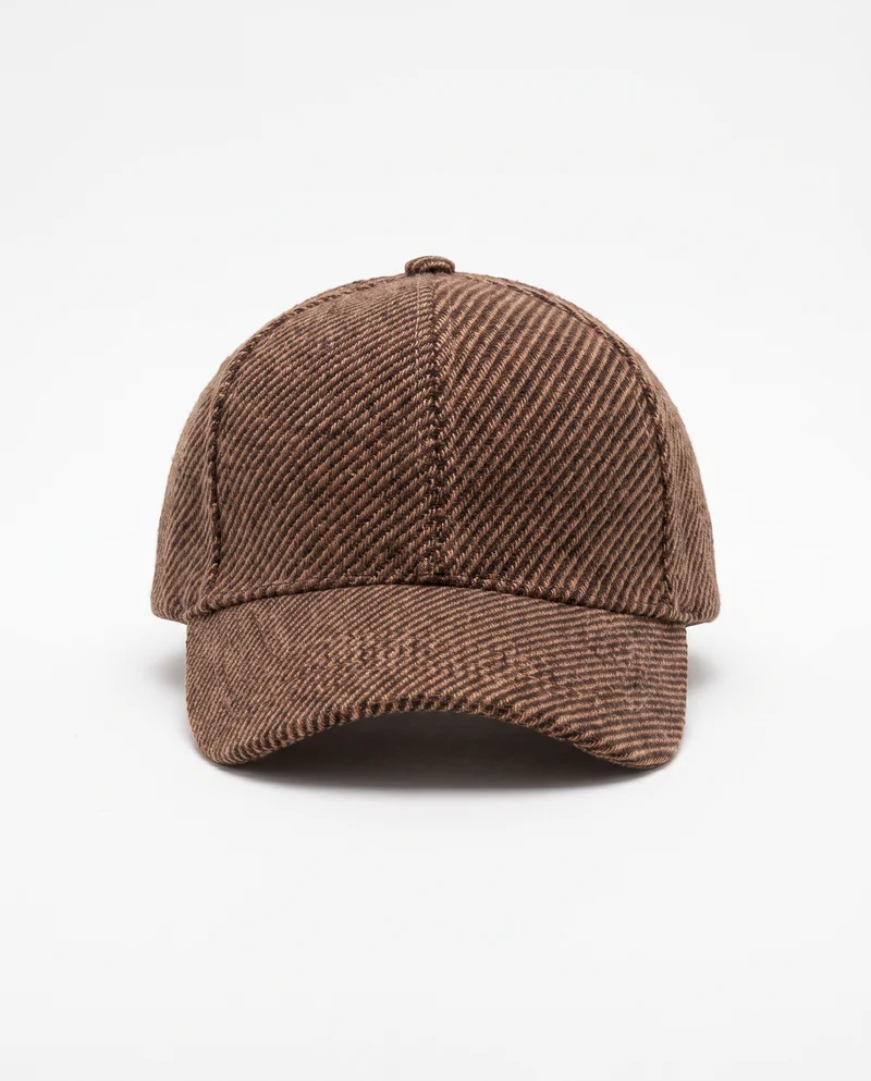 Baseball in tessuto spigato per uomo - Beige