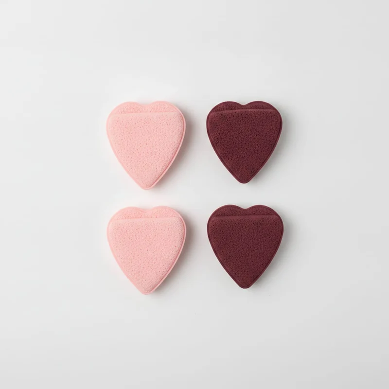 Spugnette cuore: set 4 pezzi eleganti - Multicolore