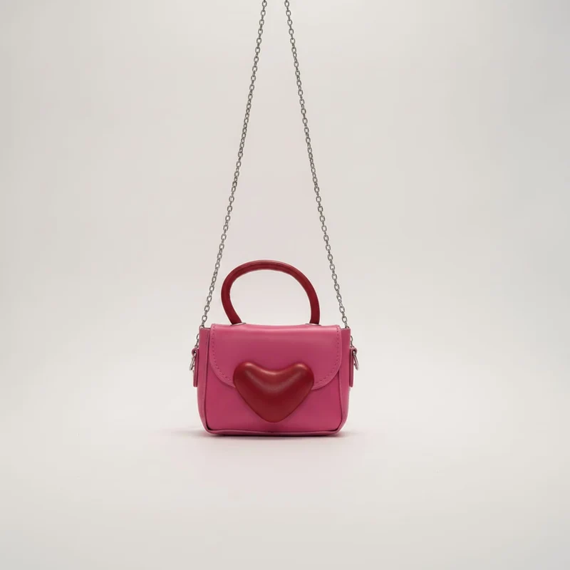 Borsetta con chiusura a cuore elegante - Fuxia