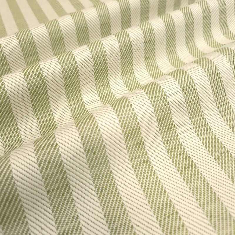Tessuto H 60 cm per Asciugapiatti "Rinfranto Spigato" Misto Lino - VERDE