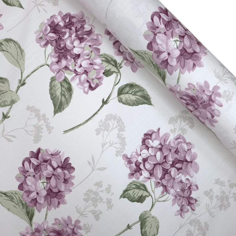 Cotone Fondo Panama "Effetto Lino" H 160 cm - ORTENSIE ROSA