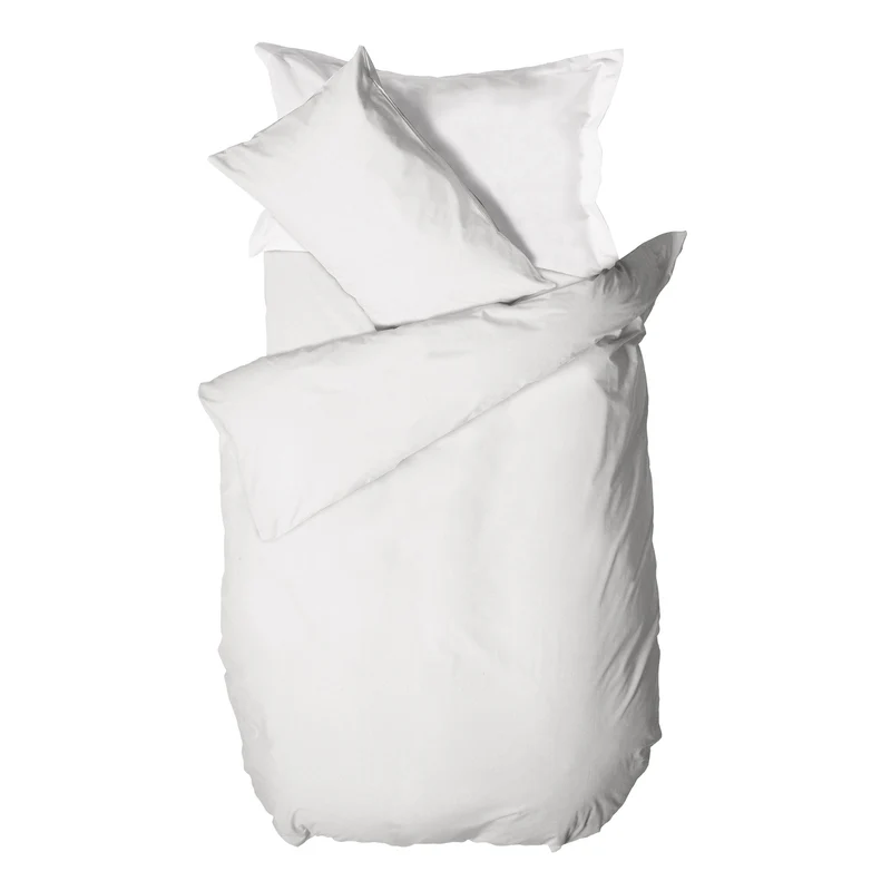 Happidea Parure Copripiumino Singolo in Cotone Tinta Unita White