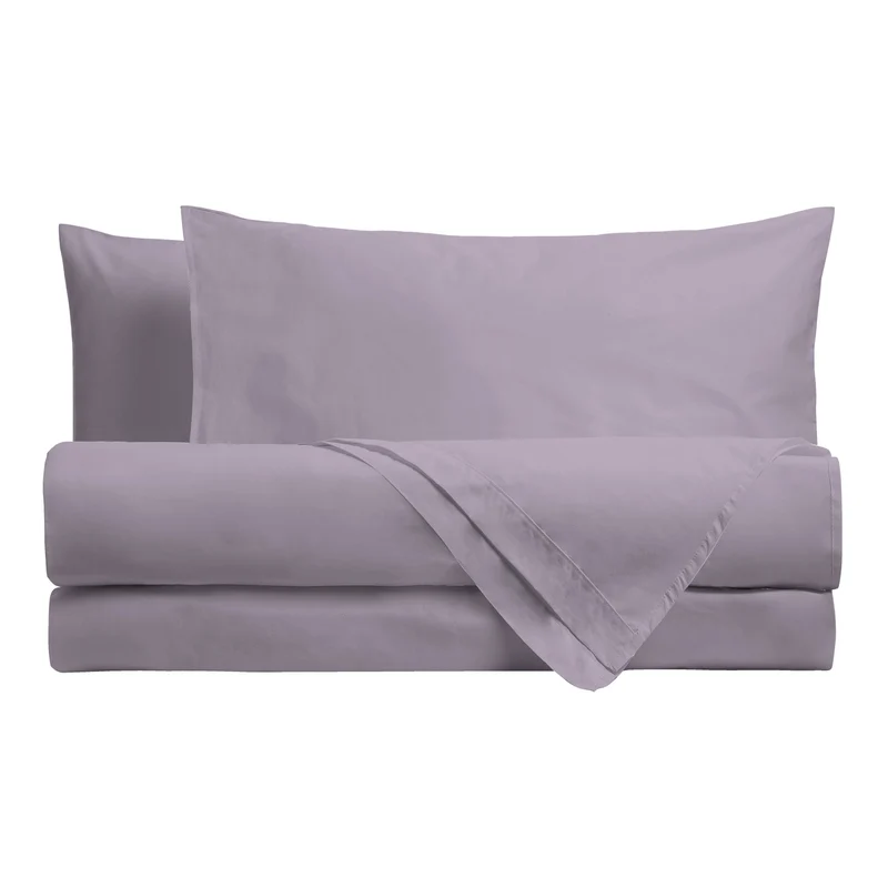 Happidea Completo Letto Singolo in Cotone Tinta Unita Glicine