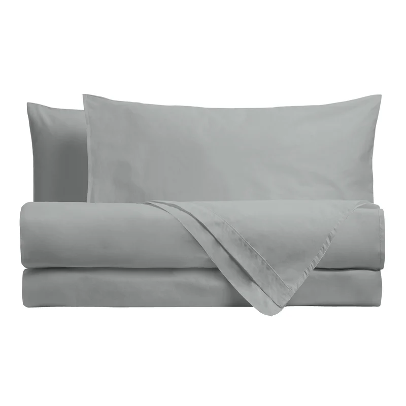 Happidea Completo Letto Singolo in Cotone Tinta Unita Pearl