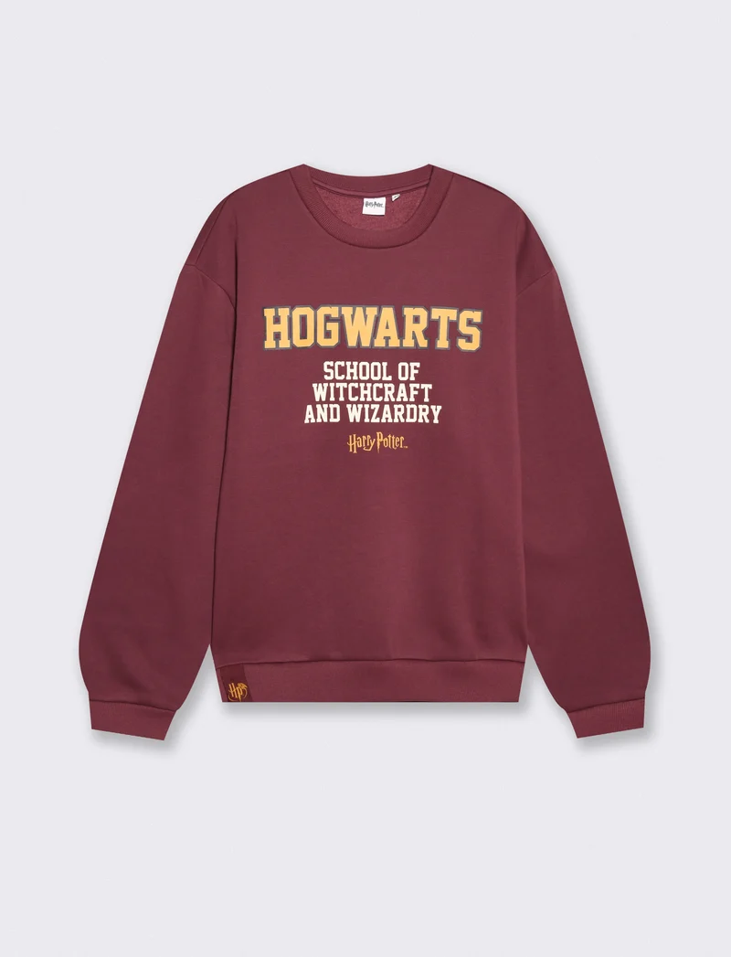 Felpa Harry Potter girocollo uomo boxy fit - Bordeaux