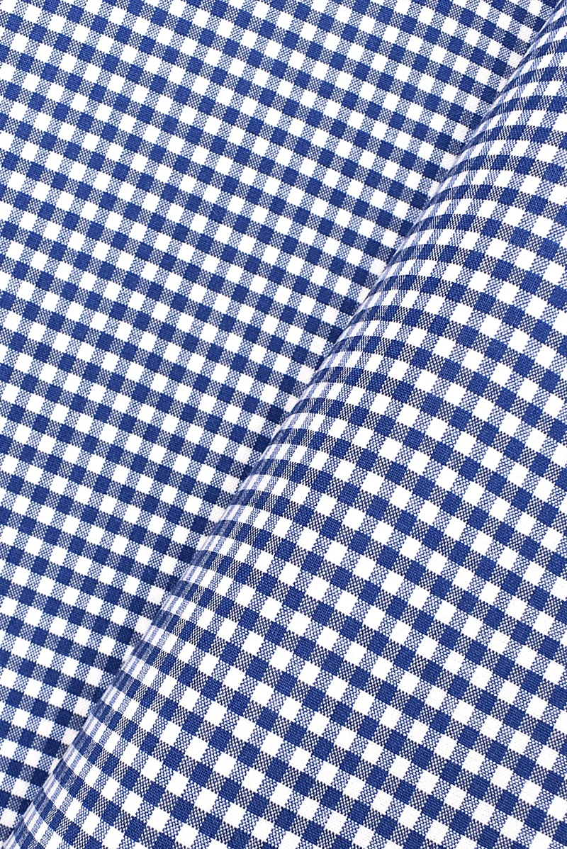 Tela stretch in misto lana vergine vichy