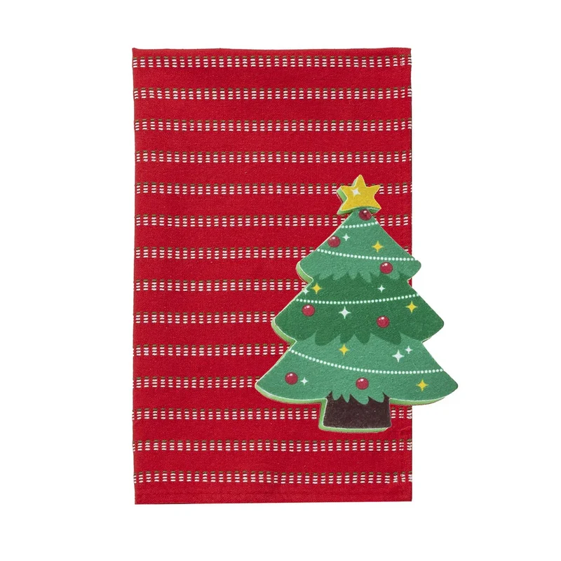Strofinaccio + Spugna Pyrenees Present Christmas Tree Red