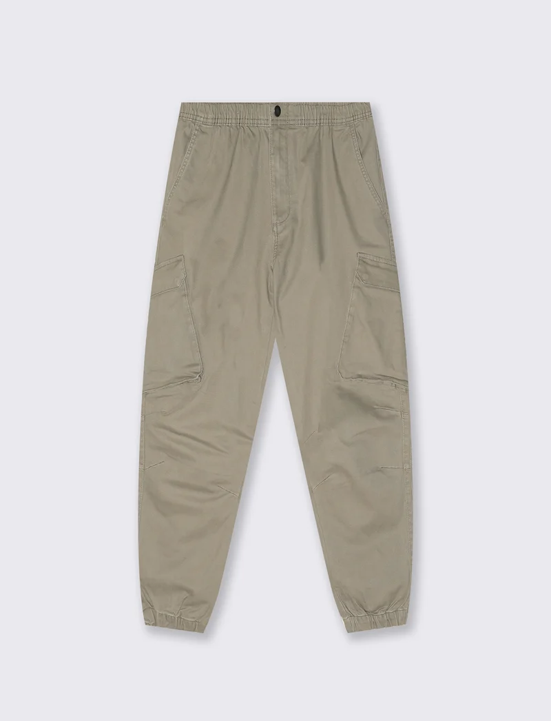 Pantaloni Cargo Fit con Vita Regolabile - Verde kaki