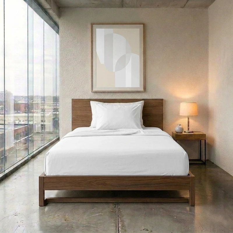 Happidea Completo Letto Piazza e Mezza in Cotone Tinta Unita White
