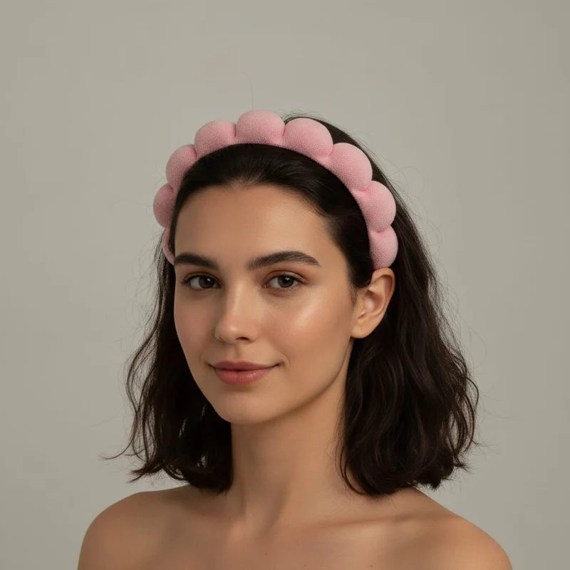 Cerchietto in spugna per la tua skin care - Rosa