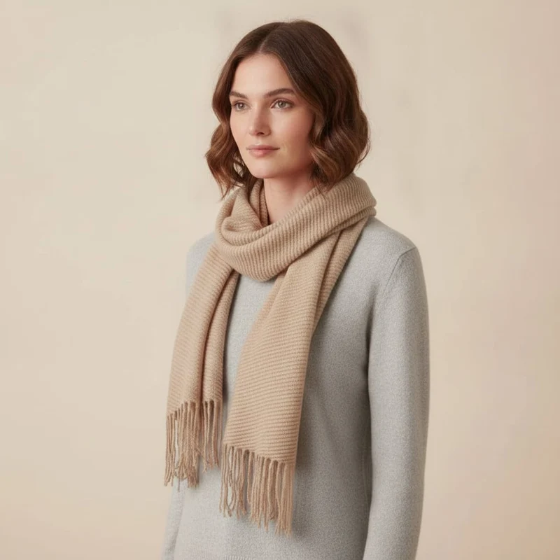 Foulard plissettato elegante - Beige