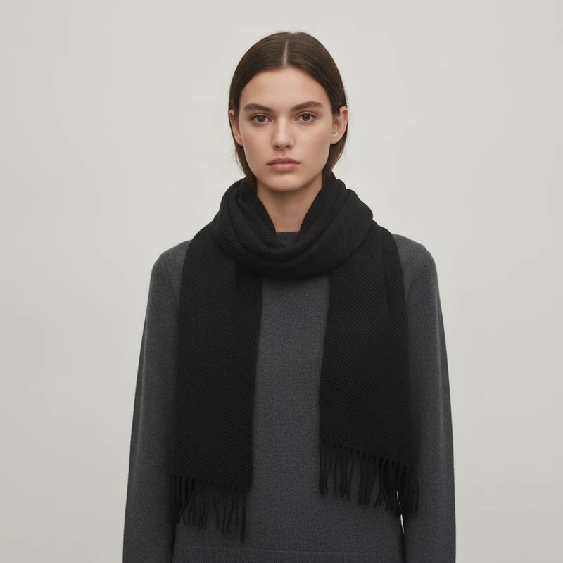 Foulard plissettato elegante - Nero