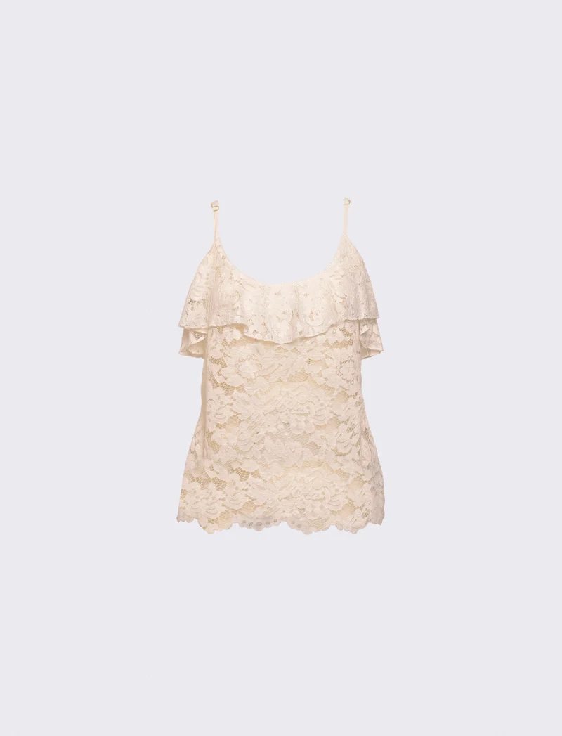 Top in pizzo - Bianco latte