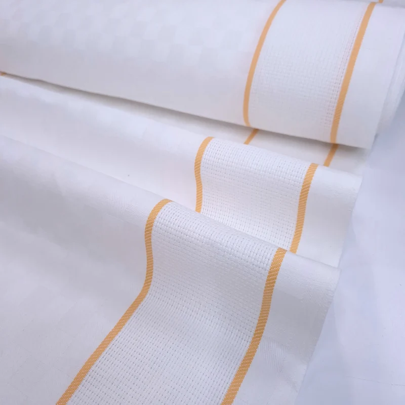 Tessuto H 60 cm per Asciugapiatti Doppio Bordo Aida - BIANCO RIGHETTA GIALLO