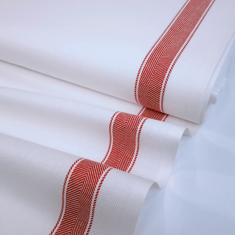 Tessuto H 60 cm per Asciugapiatti spinato - BIANCO RIGA ROSSO