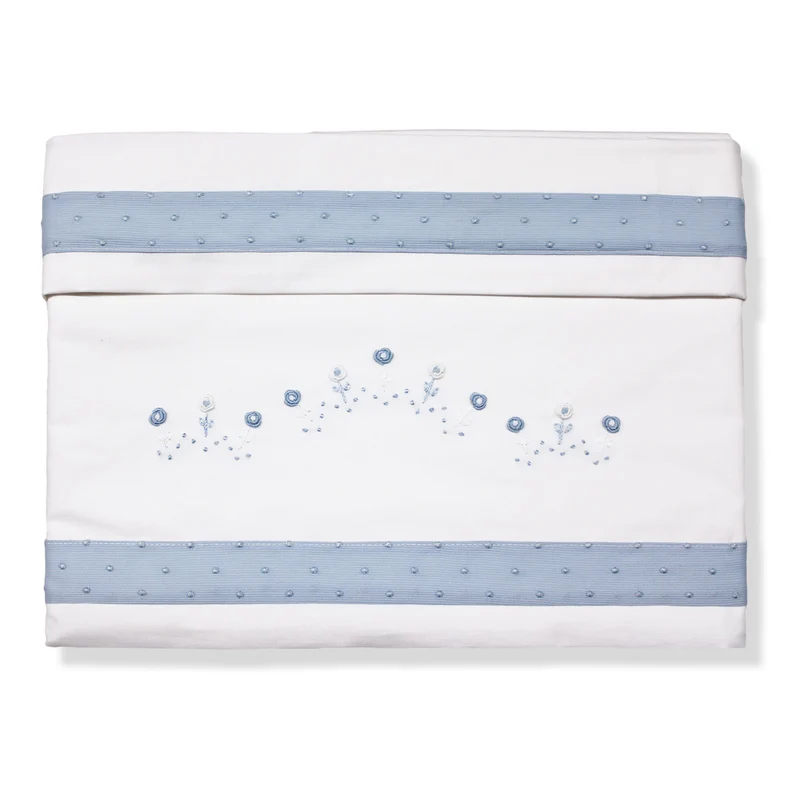 Coordinato Lettino Ricamato a mano Elite set lenzuola puro cotone 3 pezzi 6535