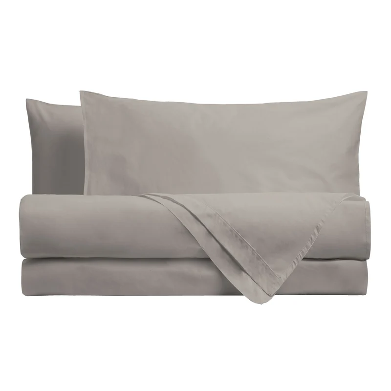 Happidea Completo Letto Singolo in Cotone Tinta Unita Sabbia