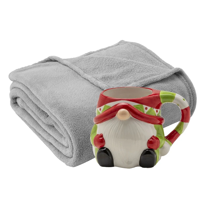 Set Coperta 120x160 cm + Tazza Pyrenees Present Gnome Grey