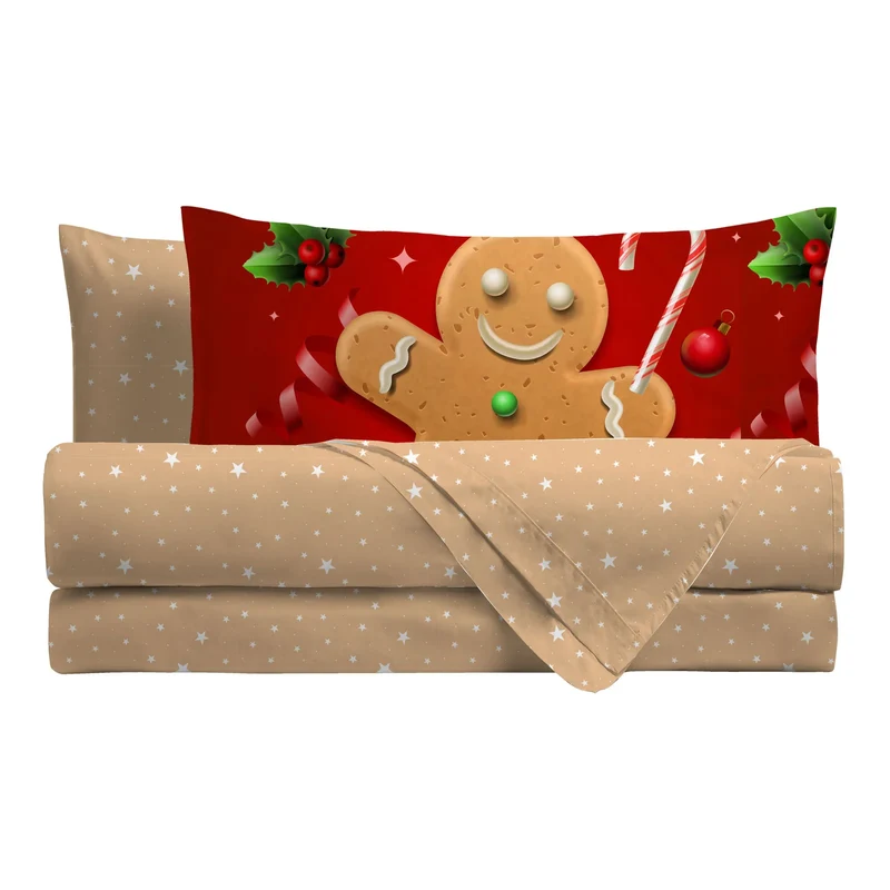 Completo Letto Matrimoniale con Stampa Digitale - Fantasia Sierra Sugar Mathias Red