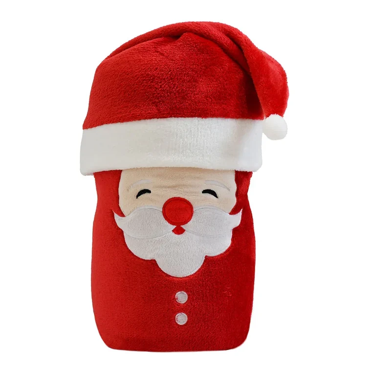 Plaid 120x160 cm Cute Pyrenees Present Santa Claus Red