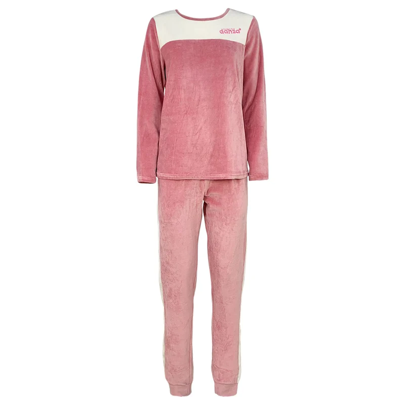 Pigiama invernale lungo donna in ciniglia felpa pantalone Dimensione Danza 4777