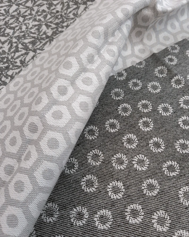 Asciugapiatti 58x80 cm da ricamo in puro cotone - FANTASIA GRIGIO/NERO