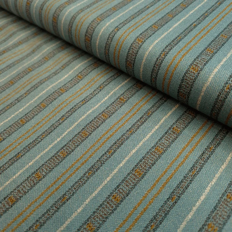 Cotone Americano H 110 cm - RIGHE SENAPE/OTTANIO
