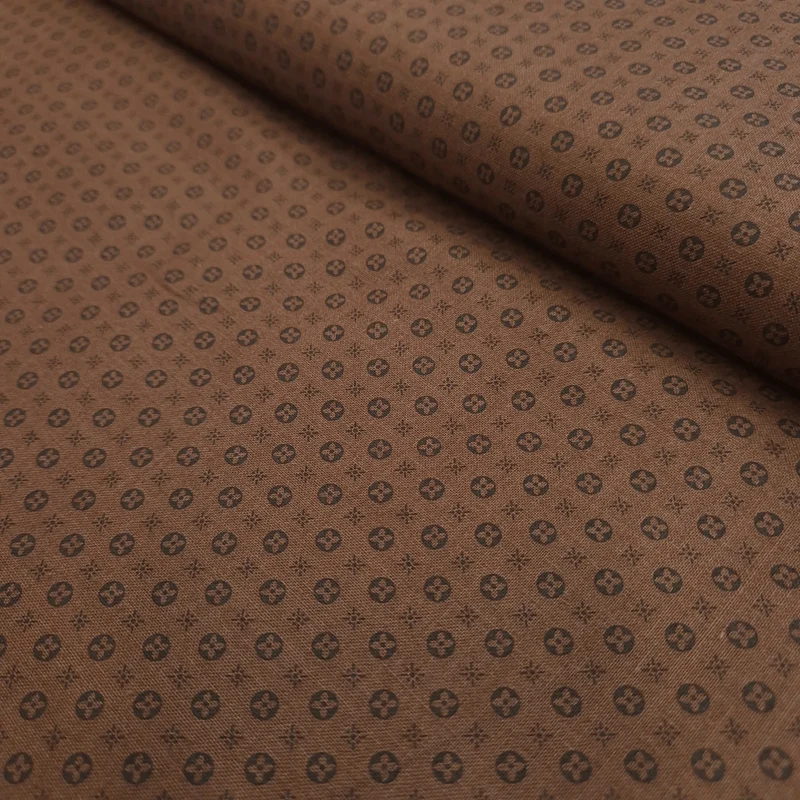 Cotone Americano H 110 cm - MINI GEOMETRIA NERO/MARRONE