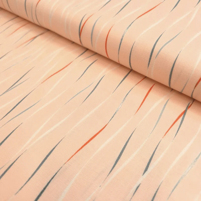 Cotone Americano H 110 cm - ONDE/ROSA CIPRIA