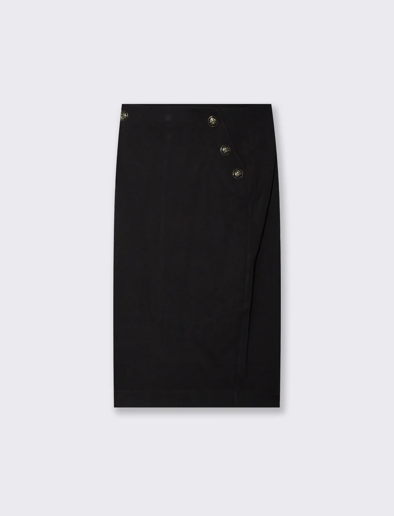 Gonna midi con spacco sul retro - Nero