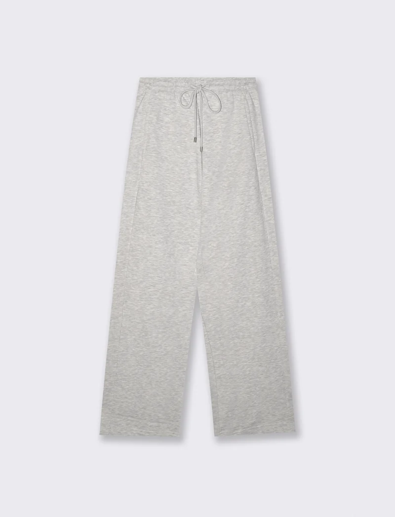 Pantafitness con elastico e tasche laterali - Grigio chiaro mel.