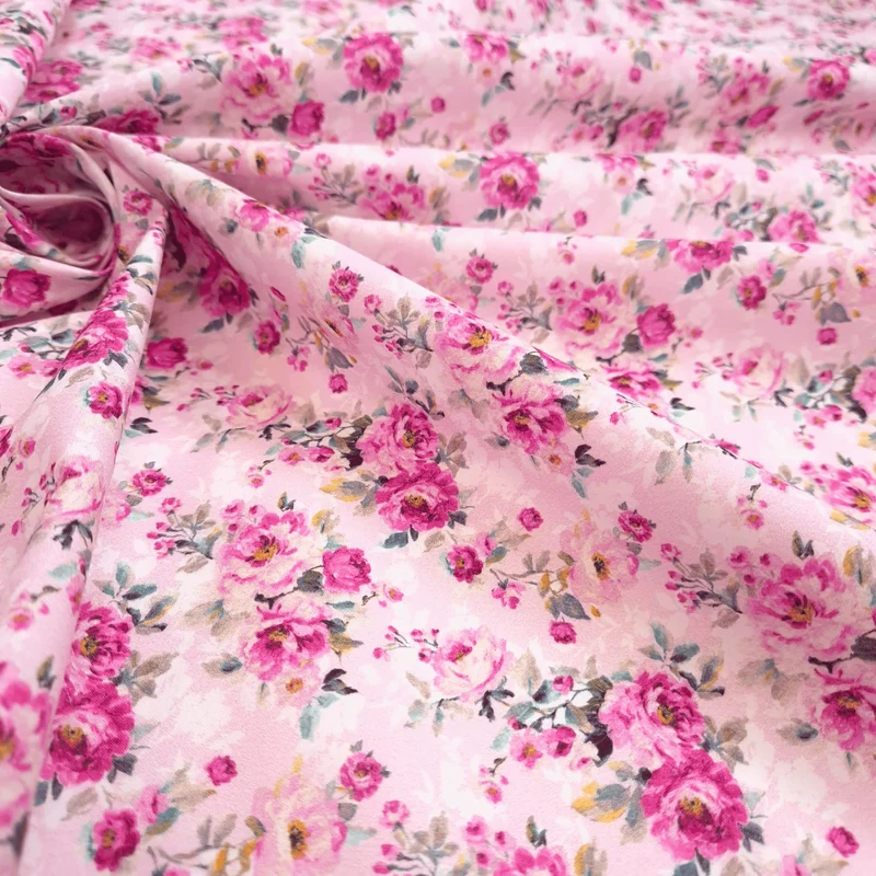 Tessuto Cotone Digital H 150 cm - ROSELLINE/ROSA