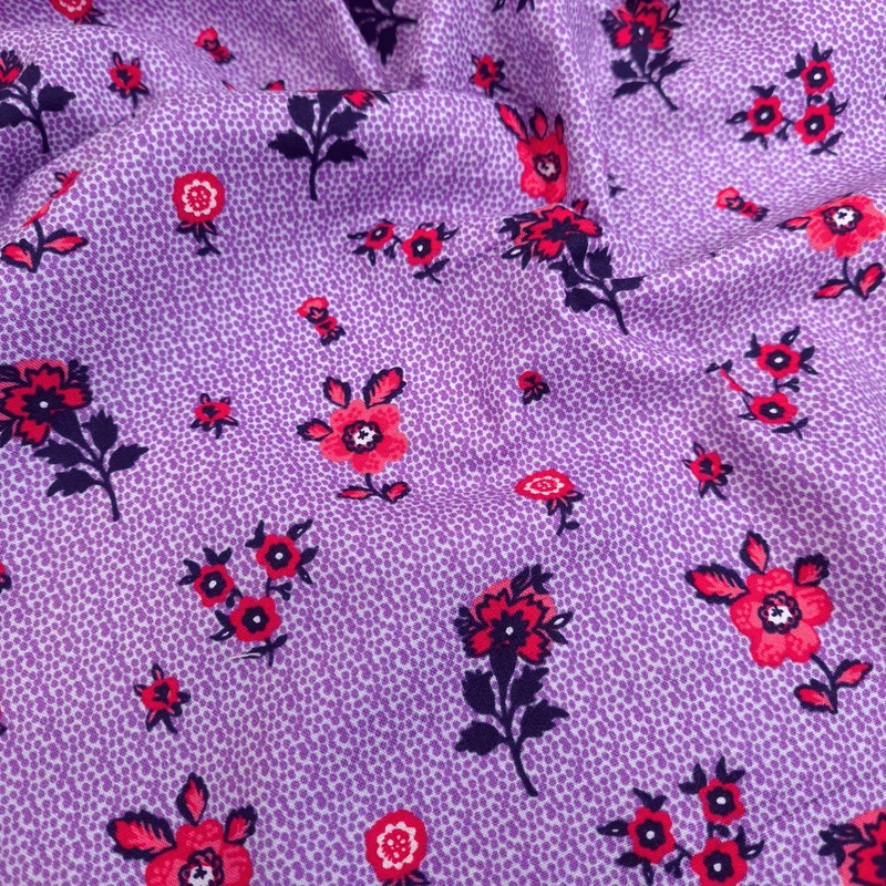 Cotone Americano H 110 cm - FIORI SU FONDO PUNTEGGIATO