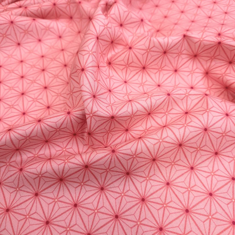 Cotone Americano H 110 cm - STELLA ESAGONALE/ROSA