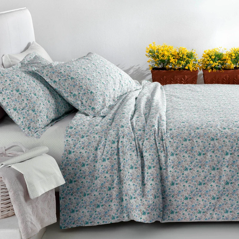 Copripiumino con federe bouquet Floreale in Percalle