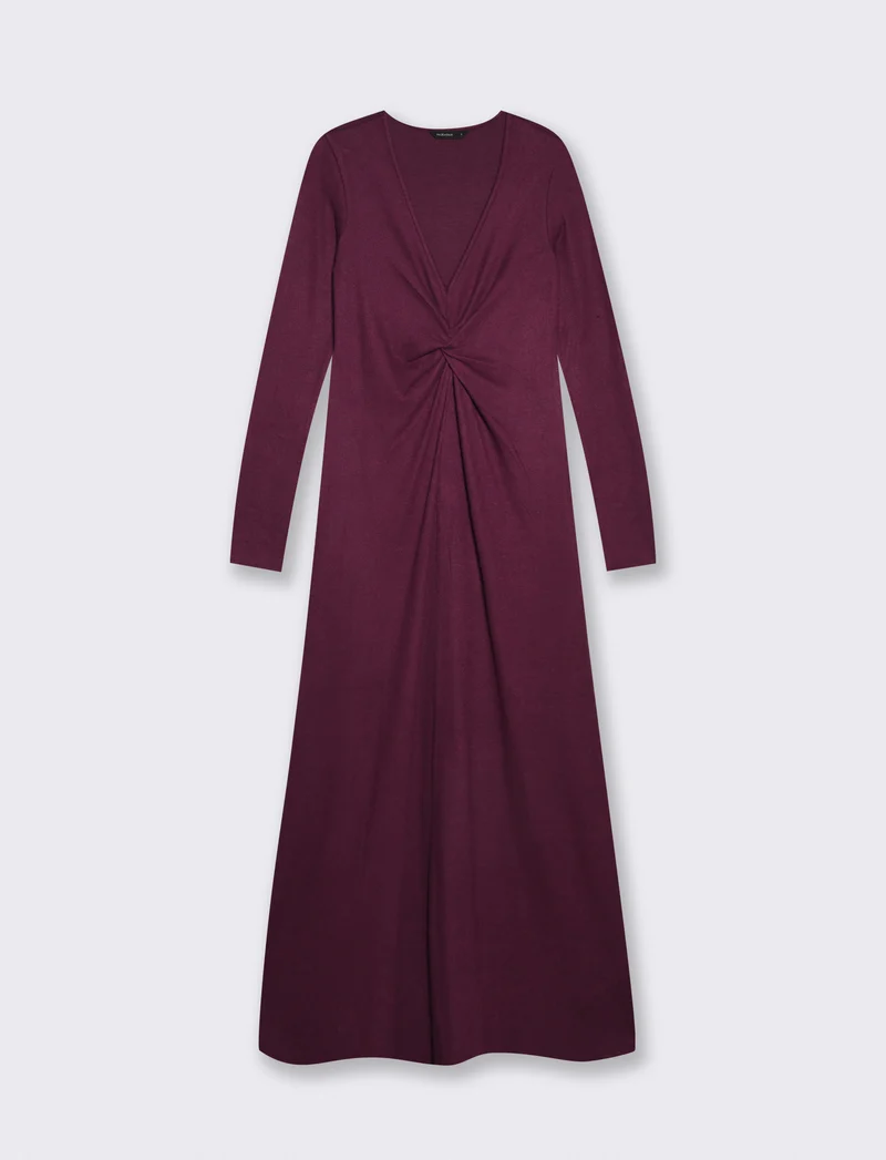 Vestito lungo con incrocio elegante - Bordeaux