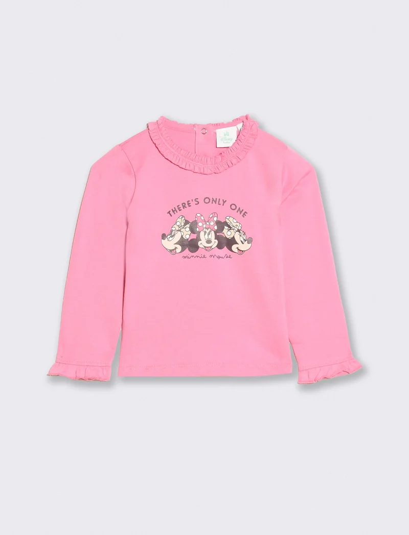 T shirt Minnie con rouches al collo - Fuxia azalea