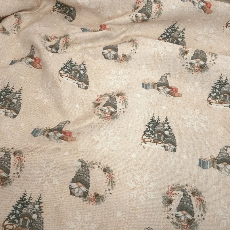 Tessuto Arredo Jacquard H 140 cm - GNOMI NATALIZI/LUREX