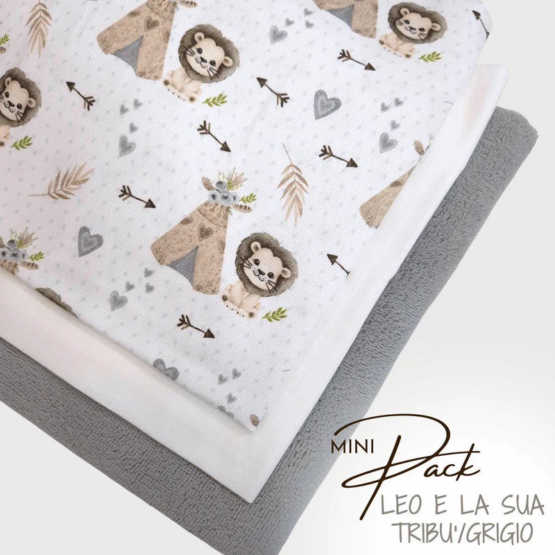 MINI PACK LEO E LA SUA TRIBU'/GRIGIO - 3 pezzi