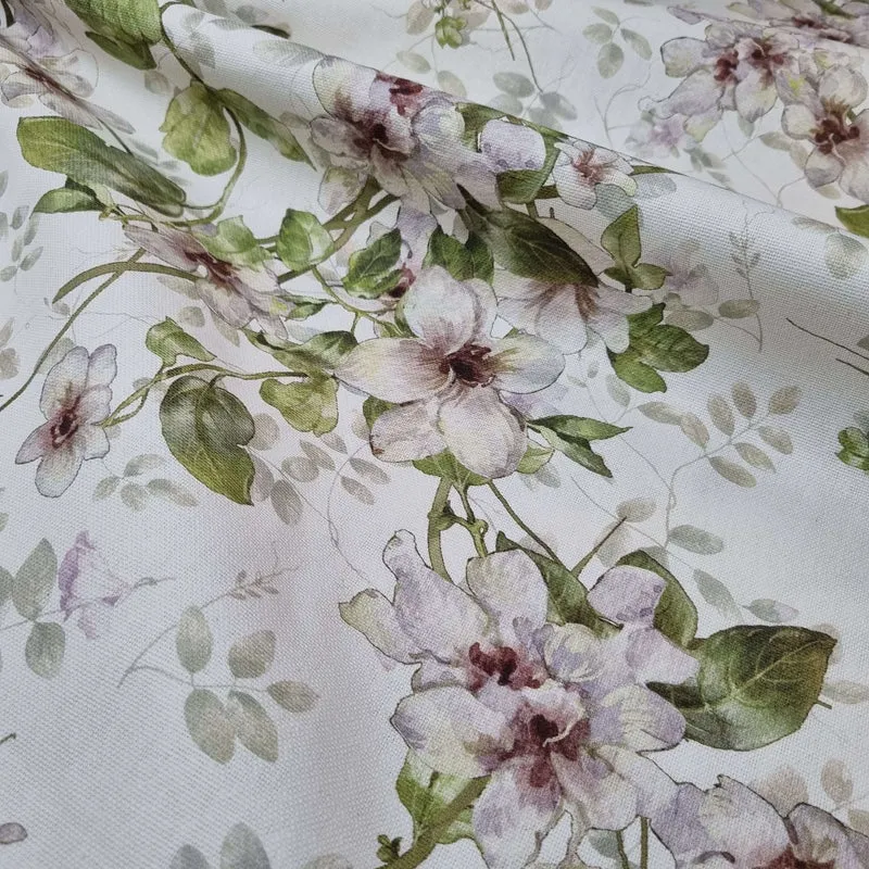 Cotone Fondo Panama Digital H 280 cm - FIORI VERDI