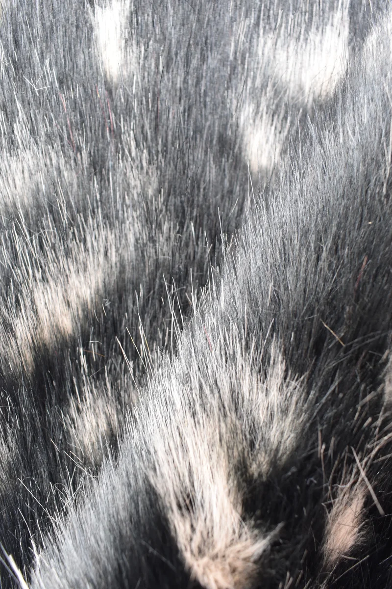 Pelliccia sintetica stampata a pois