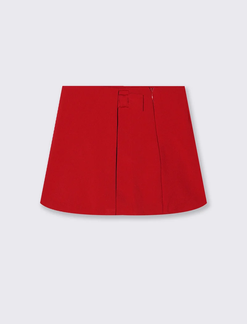 Gonna con short incorporato per bambina - Rosso