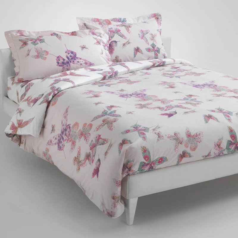 Completo Copripiumino butterfly Moderno in Percalle